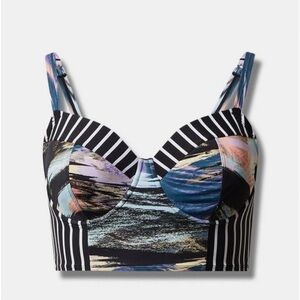 New!‎ Torrid sz 4 Underwire Long Line Bikini Bathing Swim Suit Top 4X
